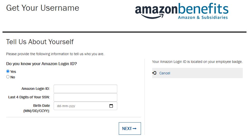 Amazon PayStubs Login Forgot Username