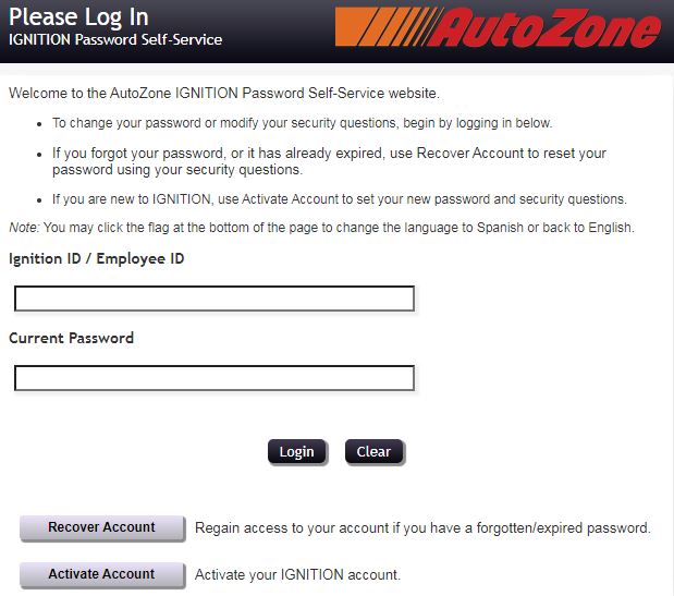 Autozone Pay Stub Online Recover Account