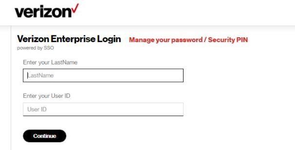 Verizon PayStub Login Forgot Password Step