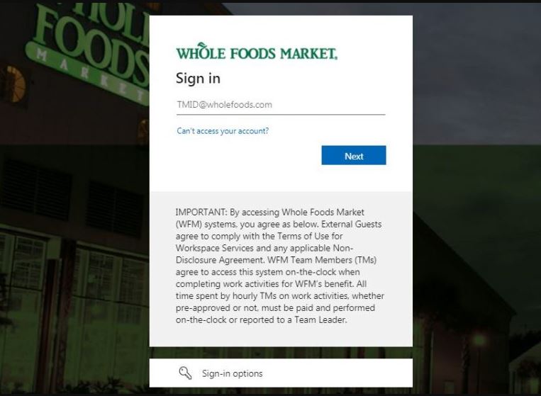 Whole Foods Pay Stub Login Page